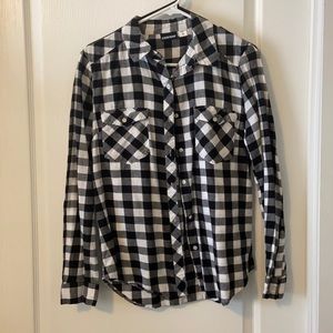 Black and white Buffalo check flannel